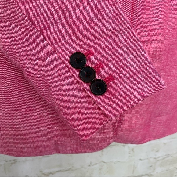 Talbots Pink Linen Button Lined Blazer NWOT - Picture 8 of 12